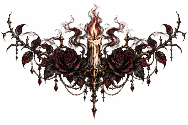 Neo-traditional black rose tattoo design for the throat