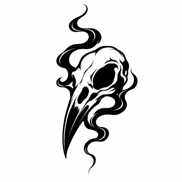 Blackwork gothic raven tattoo design for the wrist