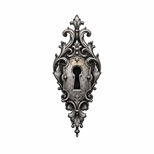 Black and grey Victorian gothic tattoo design for the wrist